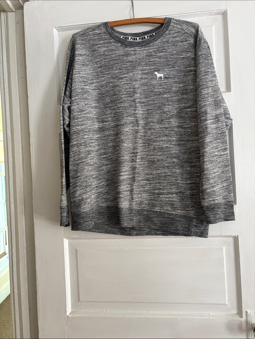 PINK Victoria's Secret Gray Marled Crewneck Sweater